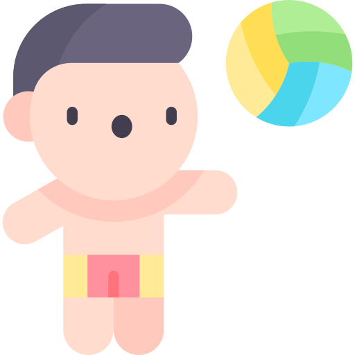 voleibol de playa Kawaii Flat icono