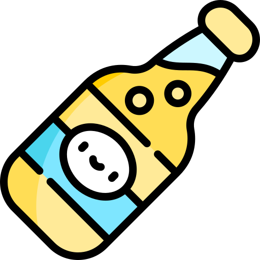 Beer bottle Kawaii Lineal color icon