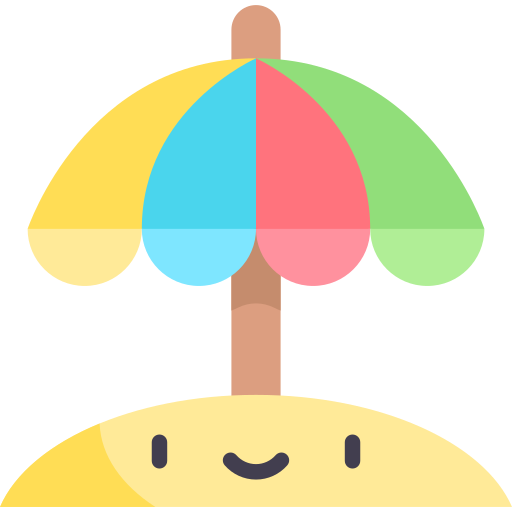 parasol Kawaii Flat icoon