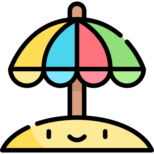 parasol Kawaii Lineal color Icône