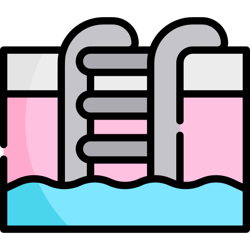 piscina Kawaii Lineal color icono