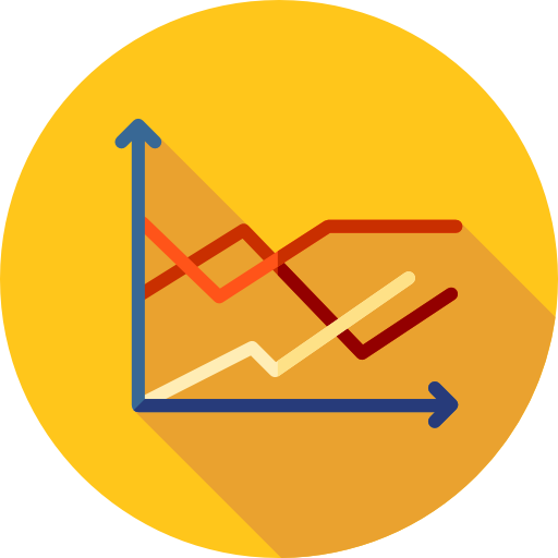 gráfico de linea Flat Circular Flat icono