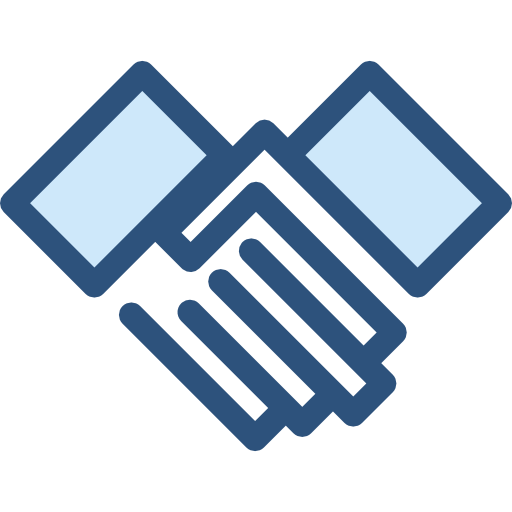 Handshake Monochrome Blue icon