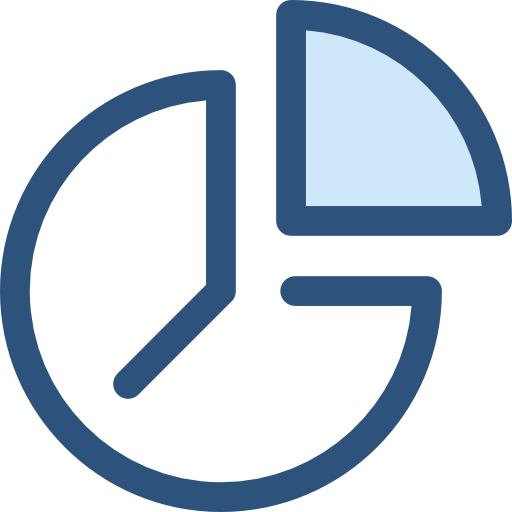 kuchendiagramm Monochrome Blue icon