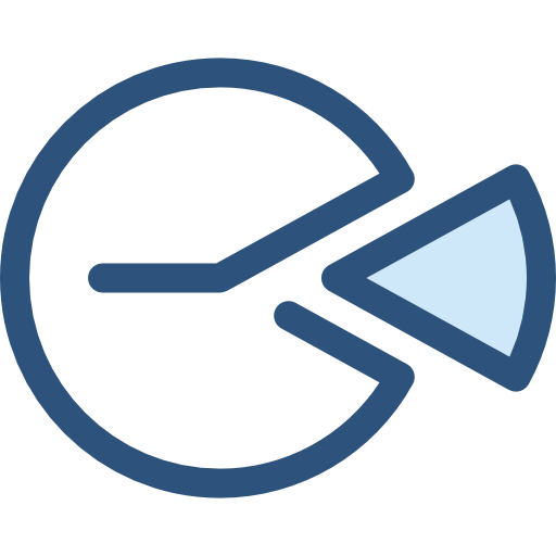 diagramme circulaire Monochrome Blue Icône