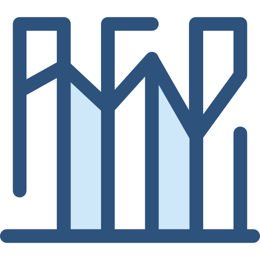 staafdiagram Monochrome Blue icoon