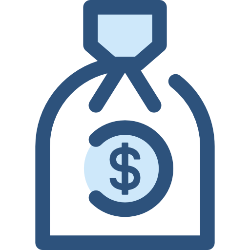 Money bag Monochrome Blue icon