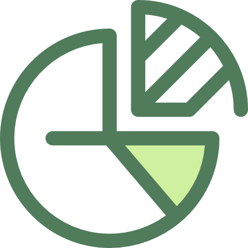 diagramme circulaire Monochrome Green Icône