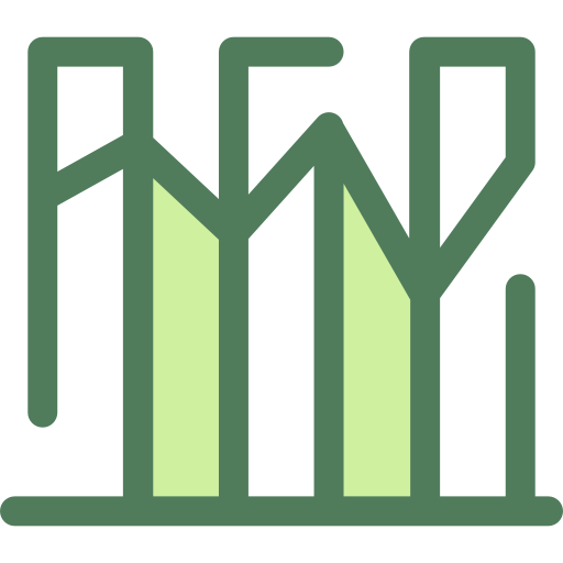 diagramme à bandes Monochrome Green Icône