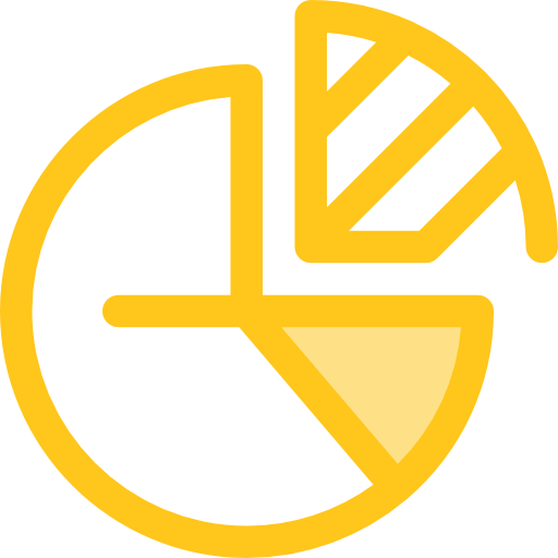 cirkeldiagram Monochrome Yellow icoon