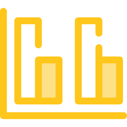 gráfico de barras Monochrome Yellow icono