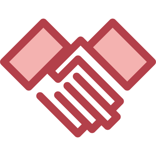 Handshake Monochrome Red icon