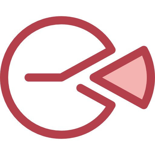 cirkeldiagram Monochrome Red icoon