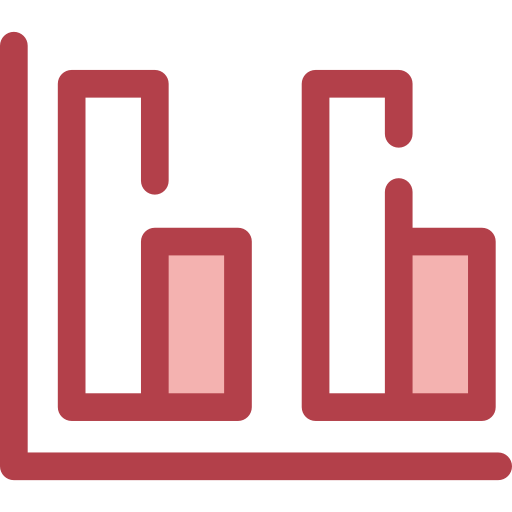 balkendiagramm Monochrome Red icon
