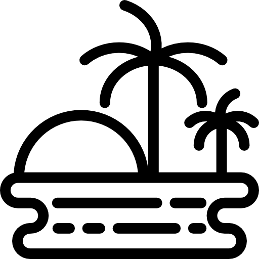 playa Detailed Rounded Lineal icono