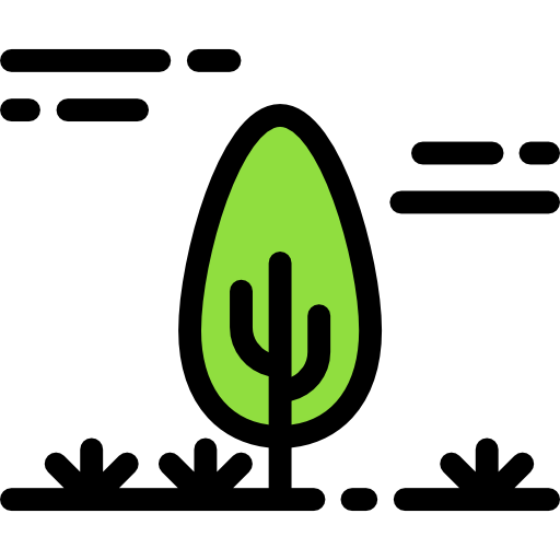 Tree Detailed Rounded Lineal color icon