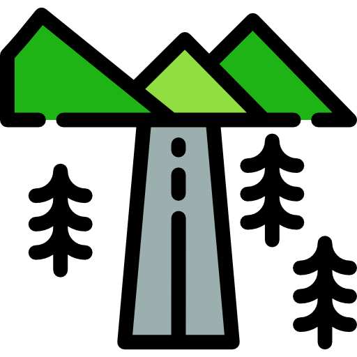 도로 Detailed Rounded Lineal color icon