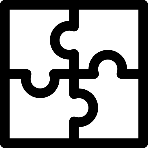 quebra-cabeça Basic Rounded Lineal Ícone