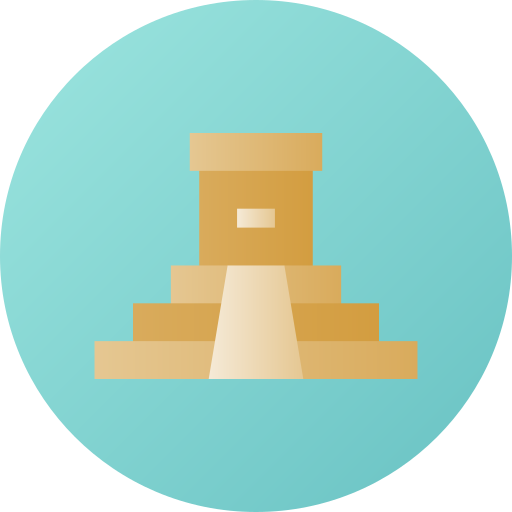 アステカのピラミッド Flat Circular Gradient icon