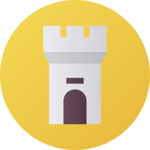 Fortress Flat Circular Gradient icon