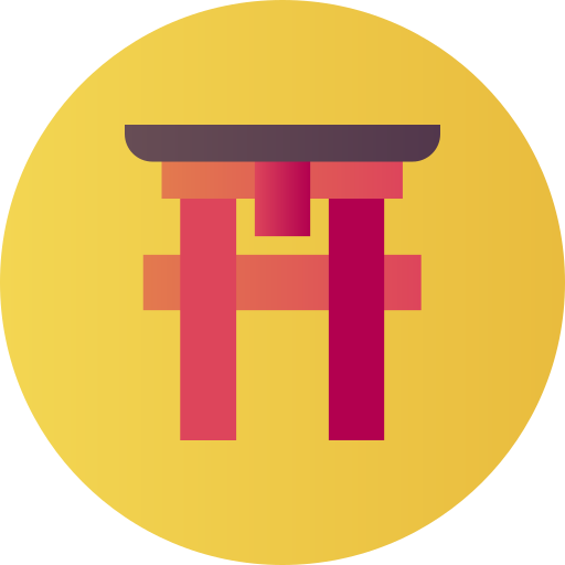 torii-poort Flat Circular Gradient icoon