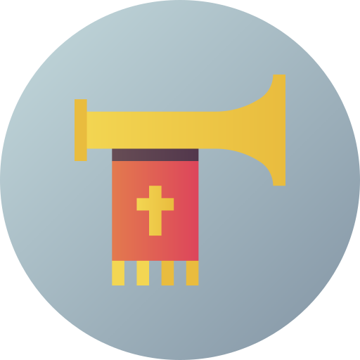 Trumpet Flat Circular Gradient icon