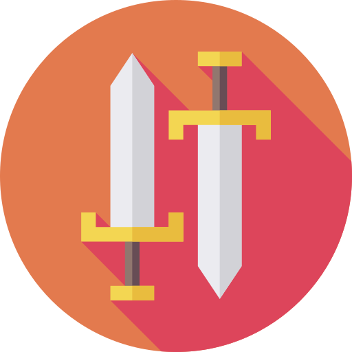 zwaard Flat Circular Flat icoon