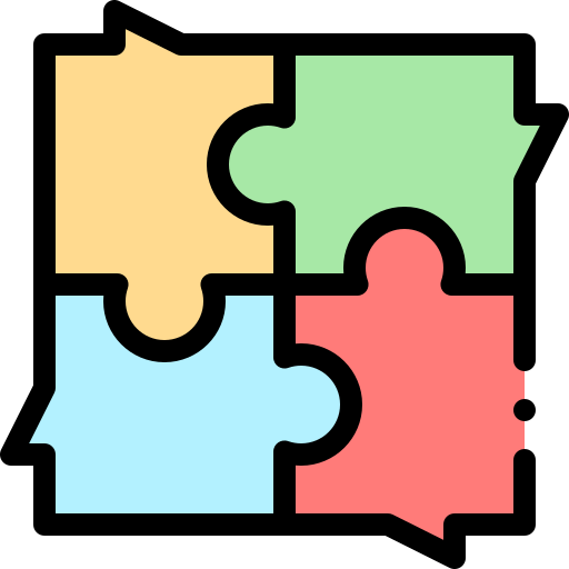 Puzzle pieces Detailed Rounded Lineal color icon