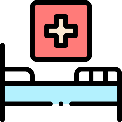 Больничная койка Detailed Rounded Lineal color иконка
