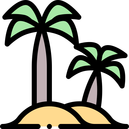 Palm tree Detailed Rounded Lineal color icon