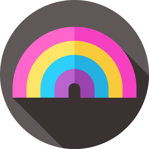 arco iris Flat Circular Flat Ícone