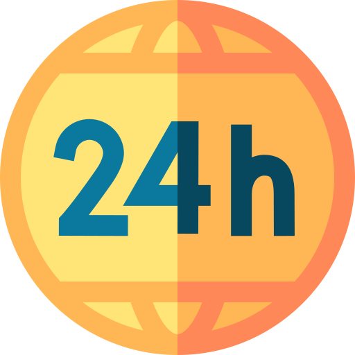 24 hours Basic Straight Flat icon