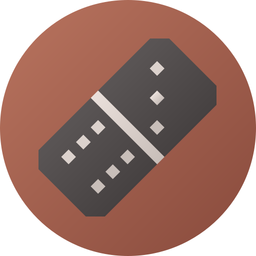 domino stück Flat Circular Gradient icon