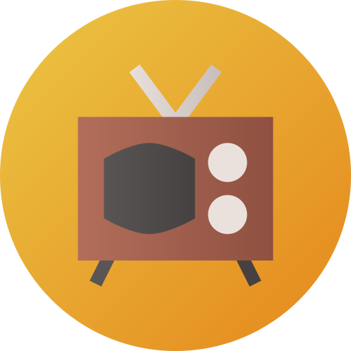 Tv Flat Circular Gradient icon