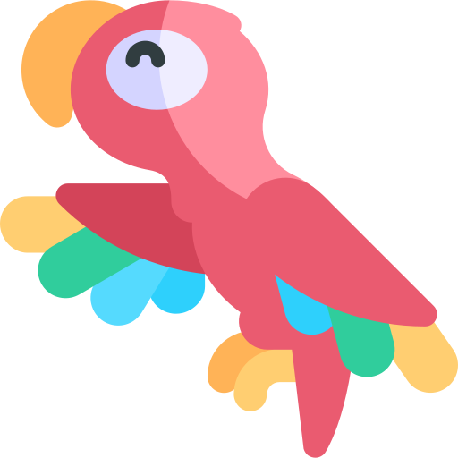 papegaai Kawaii Flat icoon