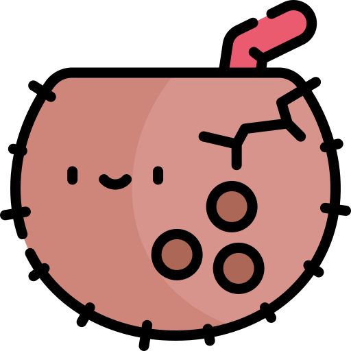 Coconut drink Kawaii Lineal color icon