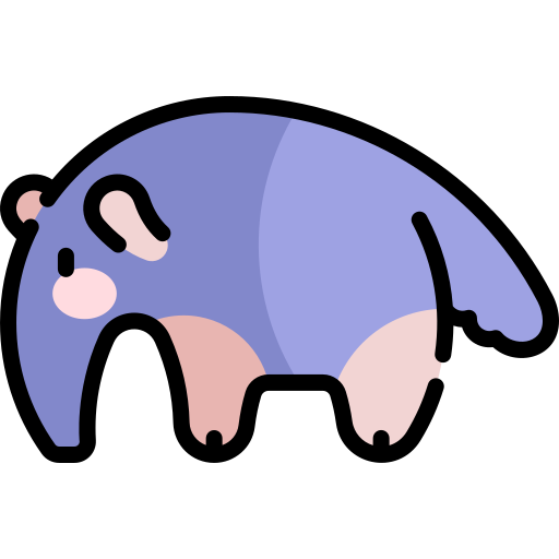tapir Kawaii Lineal color icoon
