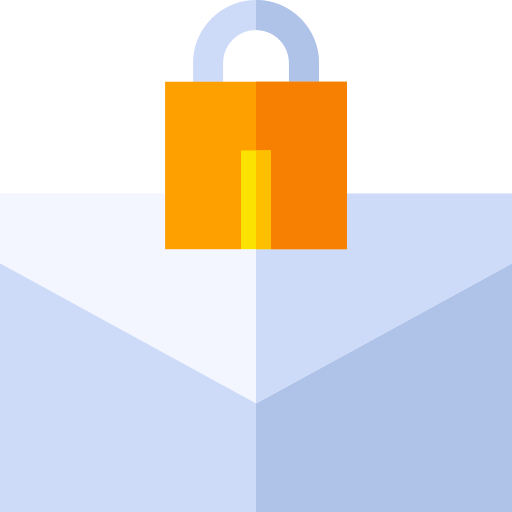 poufny e-mail Basic Straight Flat ikona