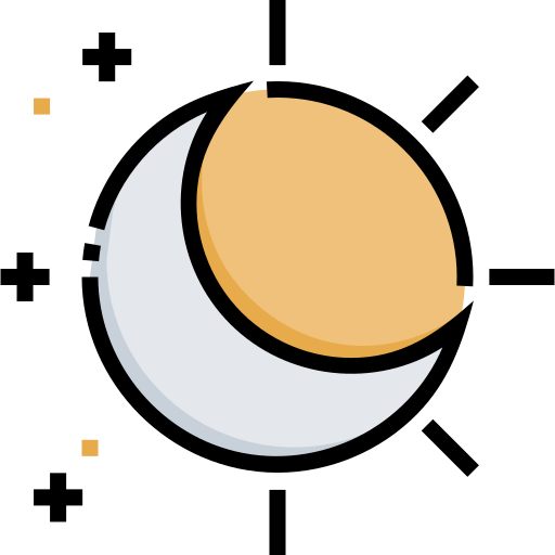 昼と夜 Detailed Straight Lineal color icon