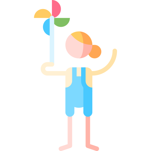 zabawkowy wiatrak Puppet Characters Flat ikona