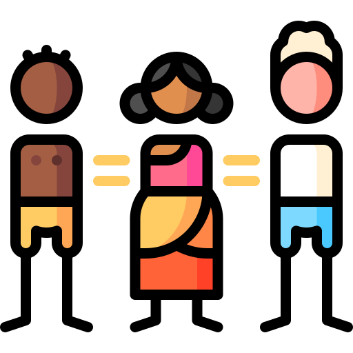 gleichberechtigung Puppet Characters Lineal Color icon