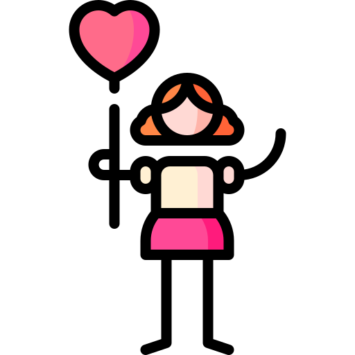 Heart Puppet Characters Lineal Color icon