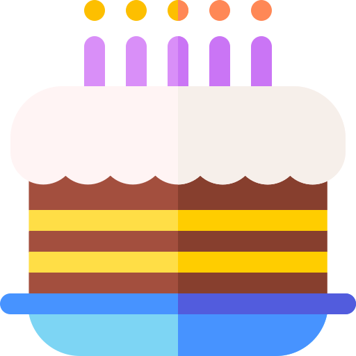 gâteau d'anniversaire Basic Rounded Flat Icône