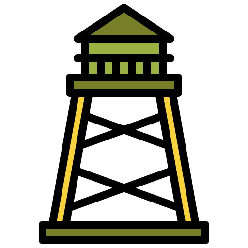 torre de vigilancia Generic Outline Color icono