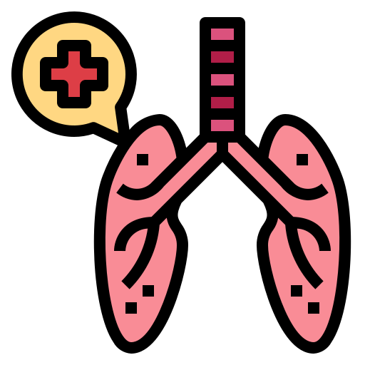 Lung Smalllikeart Lineal Color icon