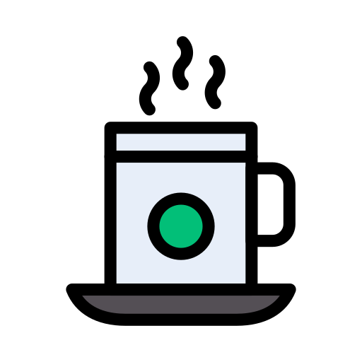 뜨거운 커피 Vector Stall Lineal Color icon