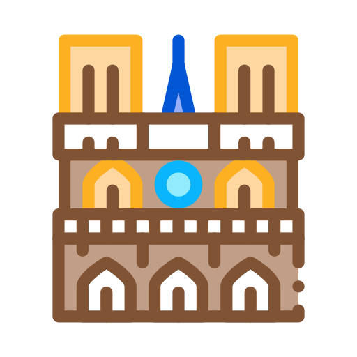 notre dame Generic Outline Color icon