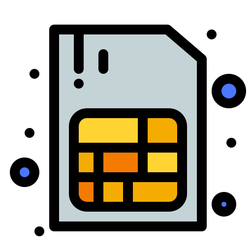 Sim card Flatart Icons Lineal Color icon