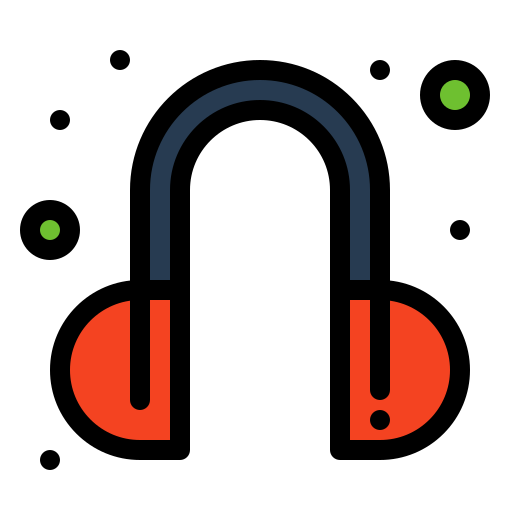 audio-hoofdtelefoon Flatart Icons Lineal Color icoon