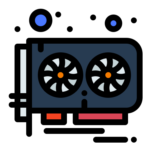 Video card Flatart Icons Lineal Color icon